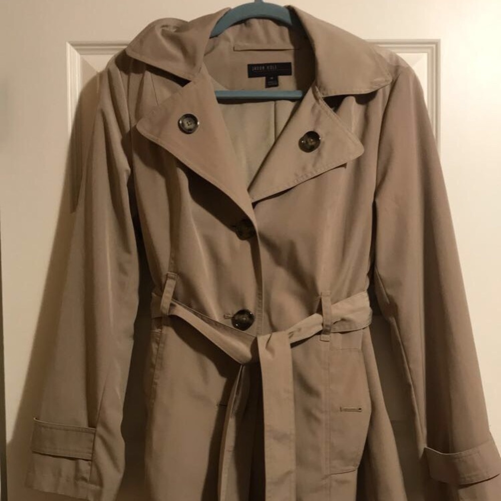 Tan trench coat